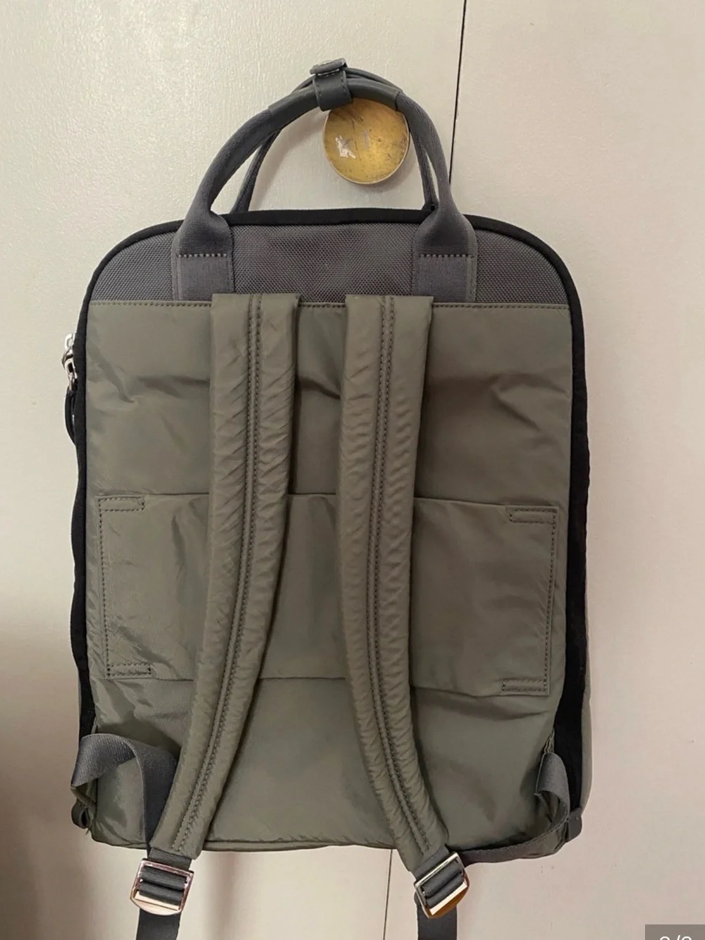 Tumi Olive Gray Men's Backpack with Black Accents